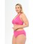 Kadın Fuşya Pembe Büyük Beden Boyundan Bağlı Üçgen Elena Bikini Takımı 2