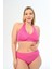Kadın Fuşya Pembe Büyük Beden Boyundan Bağlı Üçgen Elena Bikini Takımı 3