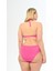 Kadın Fuşya Pembe Büyük Beden Boyundan Bağlı Üçgen Elena Bikini Takımı 4