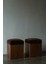 Modern Ahşap Gövdeli Kare, Kadife Döşemeli Şık Puf & Bench 2