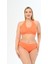 Kadın Turuncu Büyük Beden Boyundan Bağlı Üçgen Elena Bikini Takımı 1