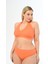Kadın Turuncu Büyük Beden Boyundan Bağlı Üçgen Elena Bikini Takımı 3