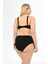 Kadın Siyah Büyük Beden Venezıa Çapraz Ipli Dekolte Bikini Takımı 4