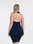 Kadın Büyük Beden Lacivert Mabel Boyundan Bağlı Taytlı Tankini 4