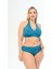 Kadın Petrol Mavi Büyük Beden Boyundan Bağlı Üçgen Elena Bikini Takımı 1