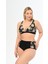 Aquaviva Kadın Siyah Leylak Desen Büyük Beden Yüksek Bel Kelebek Bikini Takımı 1