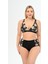 Aquaviva Kadın Siyah Leylak Desen Büyük Beden Yüksek Bel Kelebek Bikini Takımı 2