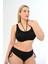 Kadın Siyah Büyük Beden Azura Toparlayıcı Sürgülü Bikini Takımı 5