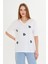 V Yaka Çoklu Kalp Baskılı T-Shirt 3