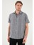 Çizgili Pamuklu Slim Fit Kısa Kollu Gömlek Erkek GÖMLEK CF23S116097 4