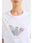 Baskılı Regular Fit Pamuklu Bisiklet Yaka T Shirt Bayan T SHİRT EW000904 AF12601 F0024 4
