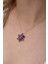 Gümüş Rose Mor Lotus Çiçeği Kolye 3