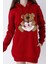 Genç Kız Bordo Ayıcıklı Desenli Kapüşonlu Pamuklu Sweatshirt 1