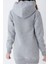 Genç Kız Gri Kedi Baskılı Kapüşonlu Pamuklu Sweatshirt 4