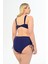 Kadın Lacivert Büyük Beden Venezıa Çapraz Ipli Dekolte Bikini Takımı 4