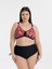 Aquaviva Kadın Büyük Beden Siyah Pembe Desen Katrina Toparlayıcı Yüksek Bel Bikini Takımı 1