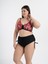 Aquaviva Kadın Büyük Beden Siyah Pembe Desen Katrina Toparlayıcı Yüksek Bel Bikini Takımı 4