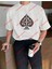 Maça As Baskılı Baskılı Oversize Yıkamalı Tshirt Beyaz 1