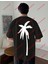 Minimal Palmiye 111 Baskılı Oversize Yıkamalı Tshirt Siyah 2