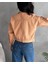 Çift Cep Crop Denim Ceket 2
