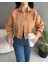 Çift Cep Crop Denim Ceket 3