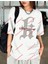 New York K Baskılı Oversize Yıkamalı Tshirt Beyaz 2