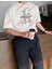 New York K Baskılı Oversize Yıkamalı Tshirt Beyaz 5