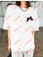 Minimal Kedi 1 12 Baskılı Oversize Yıkamalı Tshirt Beyaz 4
