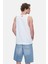 Wılber Beyaz Sıfır Kol Baskılı Loose Fit Erkek Tshirt 4