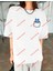 Minimal Sevimli Canavar Baskılı Oversize Yıkamalı Tshirt Beyaz 4