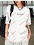 Spectacular Siyah Baskılı Oversize Yıkamalı Tshirt Beyaz 2