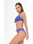 Aquaviva Kadın Parlak Saks Fiyonklu Tayvan Kaplı Bikini Takımı 3