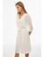 Akilas Regular Fit Düşük Kollu V-Yaka Ekru Renk Elbise 3
