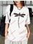 Minimal Yusufçuk Baskılı Oversize Yıkamalı Tshirt Beyaz 2