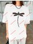 Minimal Yusufçuk Baskılı Oversize Yıkamalı Tshirt Beyaz 4