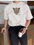 Leopar Stay Wild Baskılı Oversize Yıkamalı Tshirt Beyaz 4