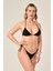 Aquaviva Kadın Siyah Üçgen Slip Büzgülü Brazılıan Bikini Takımı 1