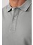 Erkek Slim Fit Dar Kesim %100 Pamuk Gri Polo Yaka Tişört 3