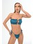Aquaviva Kadın Fitilli Petrol Luıza Straplez Sürgülü Brezılıan Fırfırlı Bikini Takımı 2