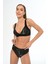 Aquaviva Kadın Siyah Çiçek Desen Ayar Askılı Marinella Bikini Takımı 2