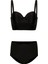 Aquaviva Kadın Siyah Valencia Sırt Detaylı Dolgulu Yüksek Bel Bikini Takımı 1