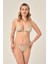 Aquaviva Kadın Taş Desen Üçgen Slip Büzgülü Brazılıan Bikini Takımı 3