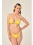 Aquaviva Kadın Sarı Üçgen Slip Büzgülü Brazılıan Bikini Takımı 2