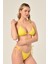 Aquaviva Kadın Sarı Üçgen Slip Büzgülü Brazılıan Bikini Takımı 3