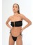 Aquaviva Kadın Siyah Luıza Straplez Sürgülü Brezılıan Fırfırlı Bikini Takımı 2
