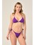 Aquaviva Kadın Mor Üçgen Slip Büzgülü Brazılıan Bikini Takımı 1