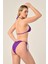 Aquaviva Kadın Mor Üçgen Slip Büzgülü Brazılıan Bikini Takımı 4