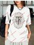 Lisanslı Amblem Baskılı Oversize Yıkamalı Tshirt Beyaz 2