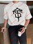 Lisanslı Amblem Baskılı Oversize Yıkamalı Tshirt Beyaz 1