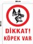 Metal Dikkat Köpek Var 20CM x 30CM A4 Büyüklüğünde Uyarı Levhası Yönlendirme Tabelası 1